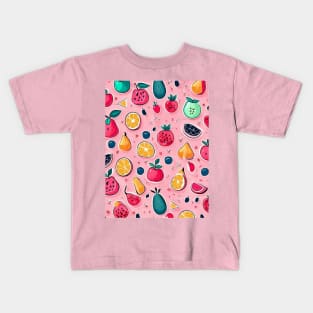 Cute fruits pattern pink design gift ideas Kids T-Shirt